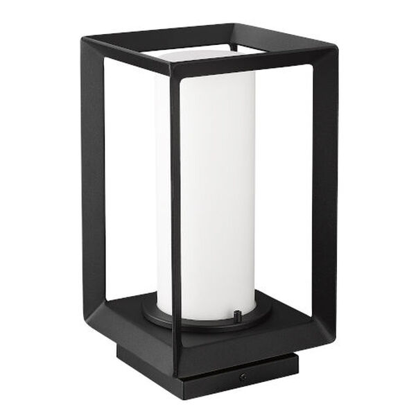 Smyth Natural Black One-Light Outdoor Pier Mount with Opal Glass Shade, image 4